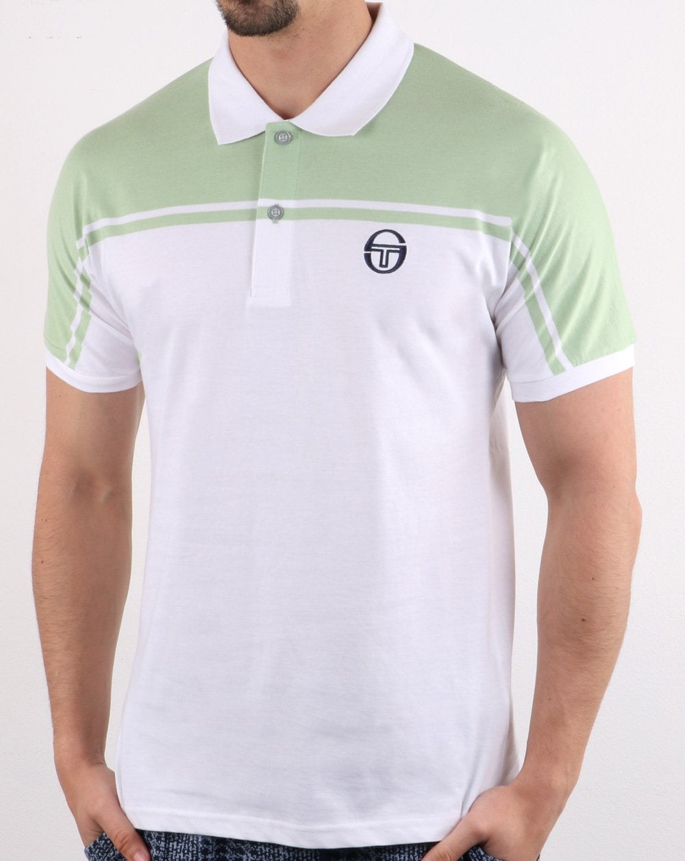 Sergio Tacchini New Young Line Polo Shirt White/ Pale Green