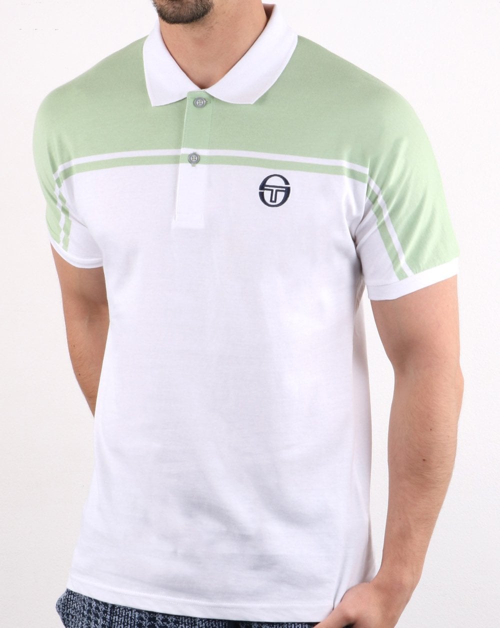 Sergio Tacchini New Young Line Poloshirt Weiß/Blassgrün