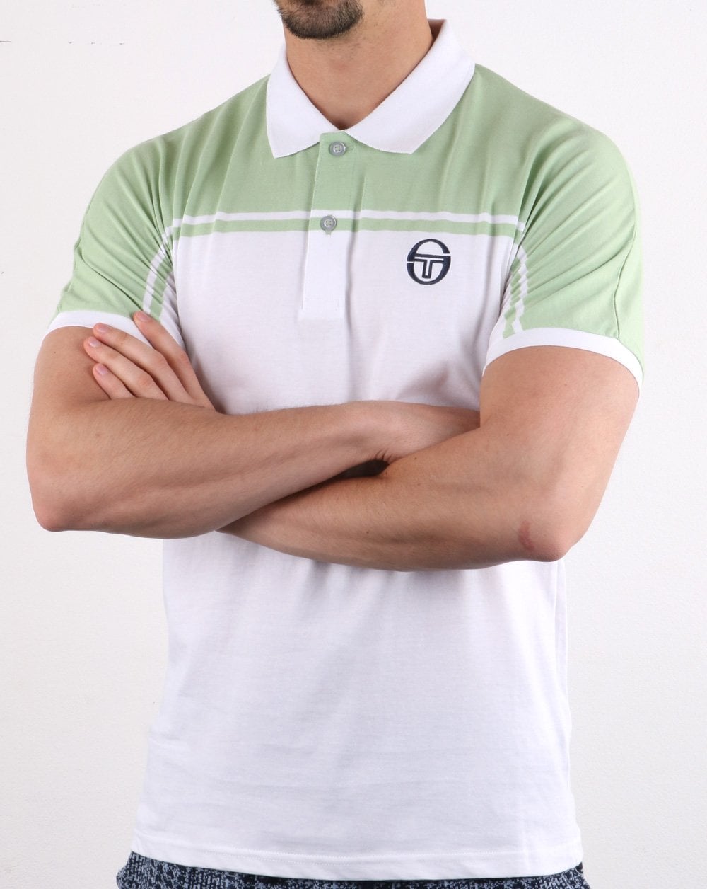 Sergio Tacchini New Young Line Poloshirt Weiß/Blassgrün