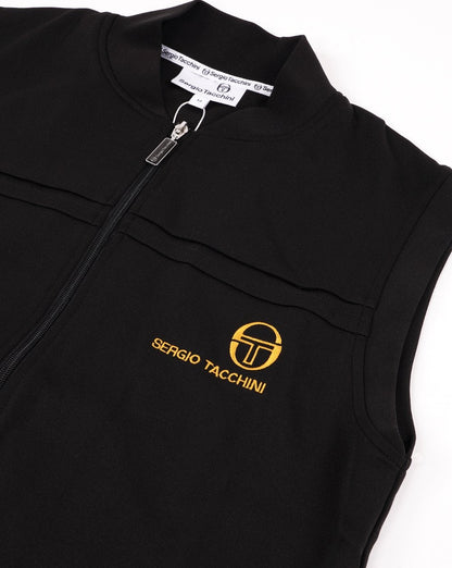 Ärmelloses Trainingsshirt „New Young Line“ von Sergio Tacchini in Schwarz/Gold