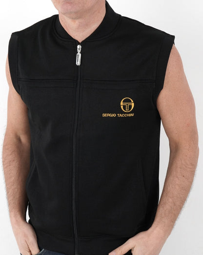 Ärmelloses Trainingsshirt „New Young Line“ von Sergio Tacchini in Schwarz/Gold
