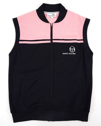 Ärmelloses Trainingsshirt „New Young Line“ von Sergio Tacchini in Marineblau/Pink