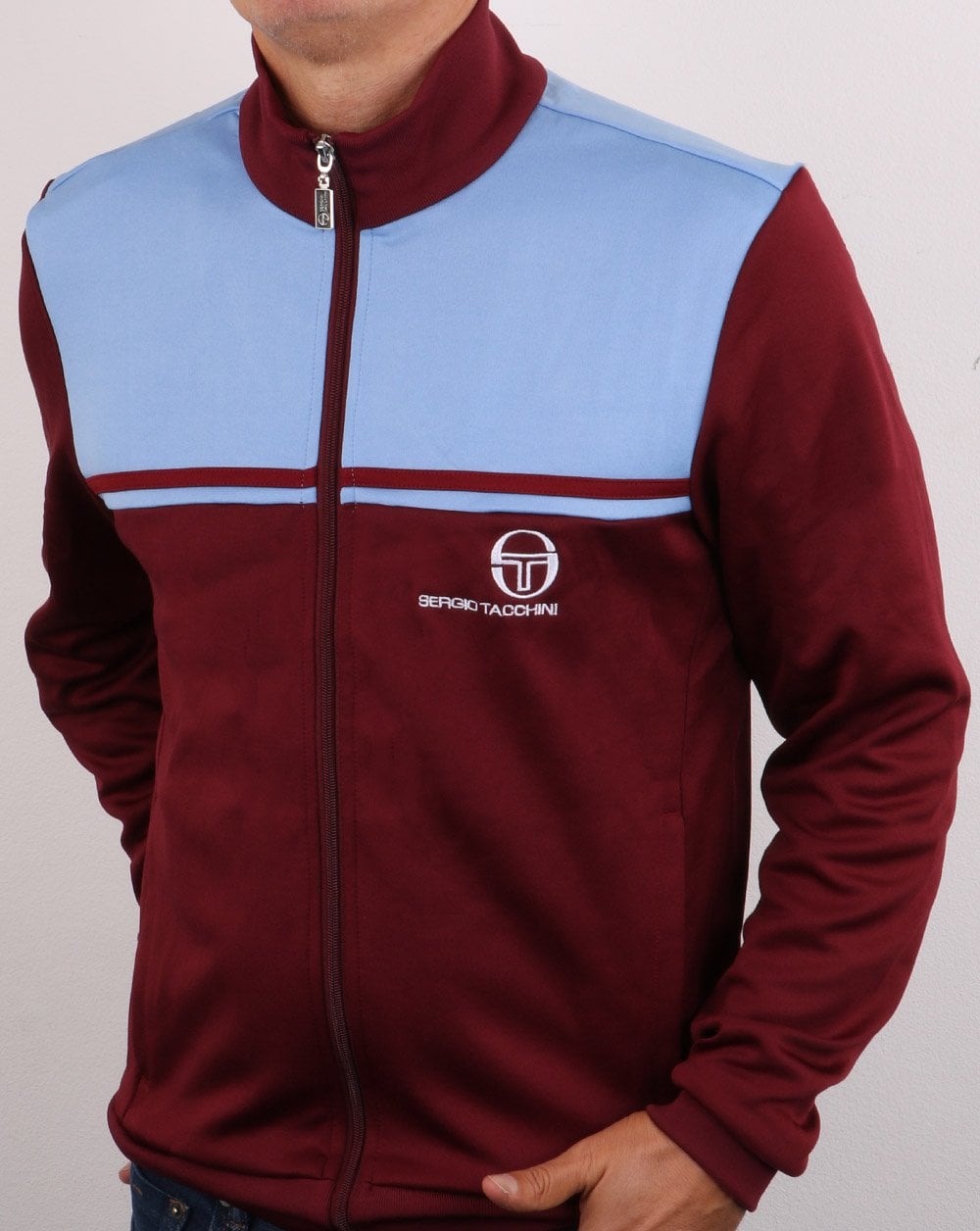 Sergio Tacchini New Young Line Trainingsjacke Weinrot/Himmelblau