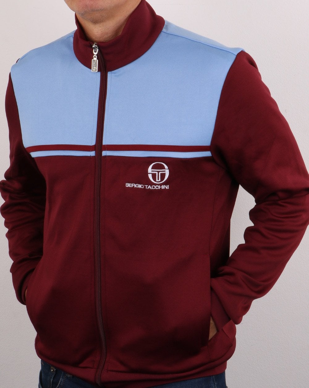 Sergio Tacchini New Young Line Track Top Claret/sky Blue