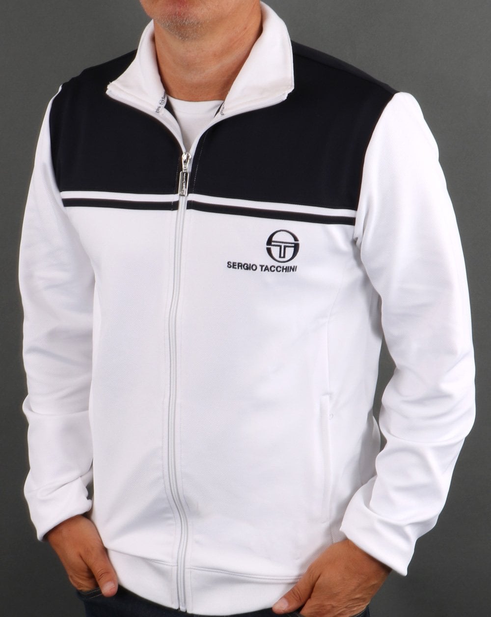 Sergio Tacchini New Young Line Trainingsjacke Weiß/Marineblau