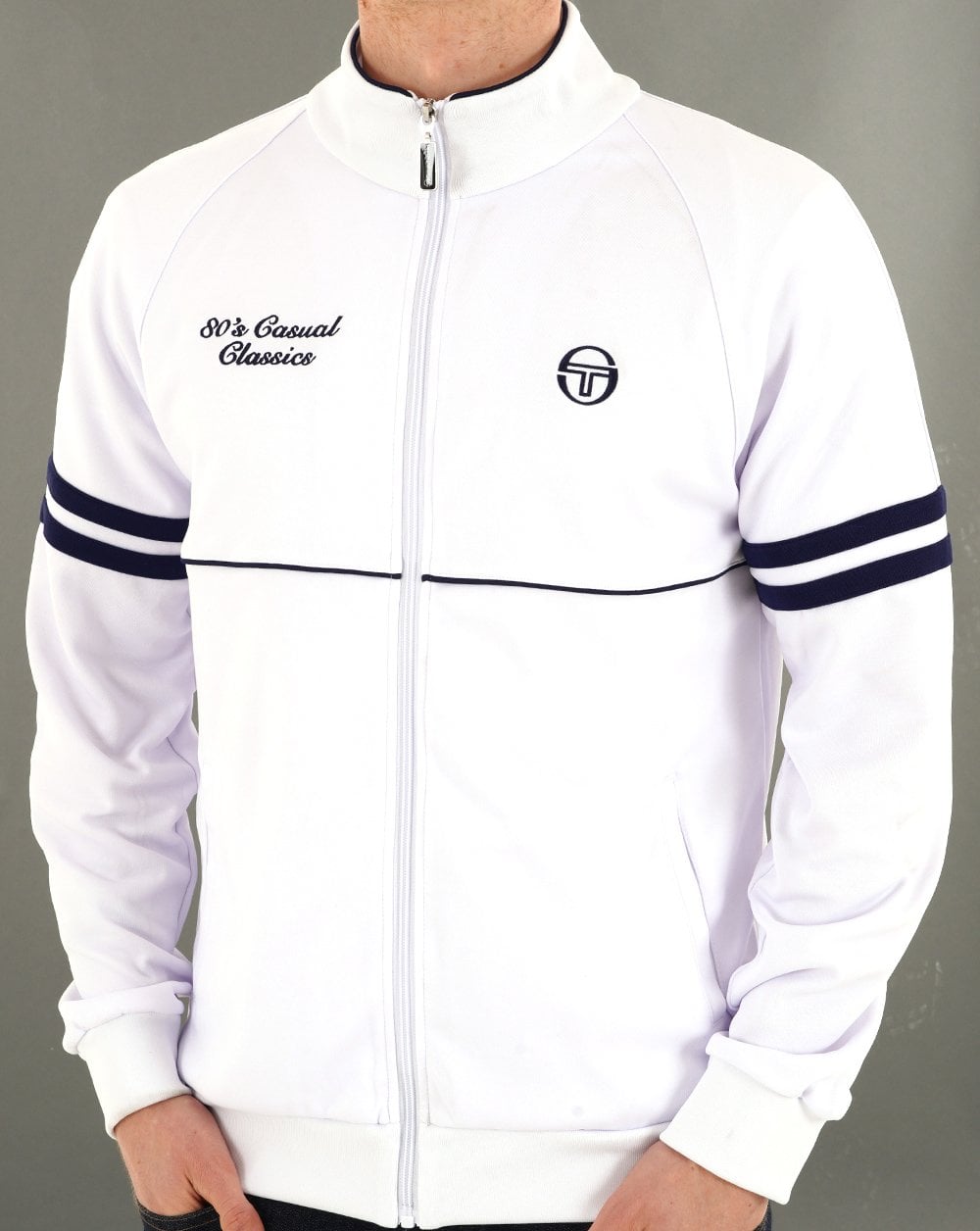 Sergio Tacchini Orion 80sCC Track Top White Navy