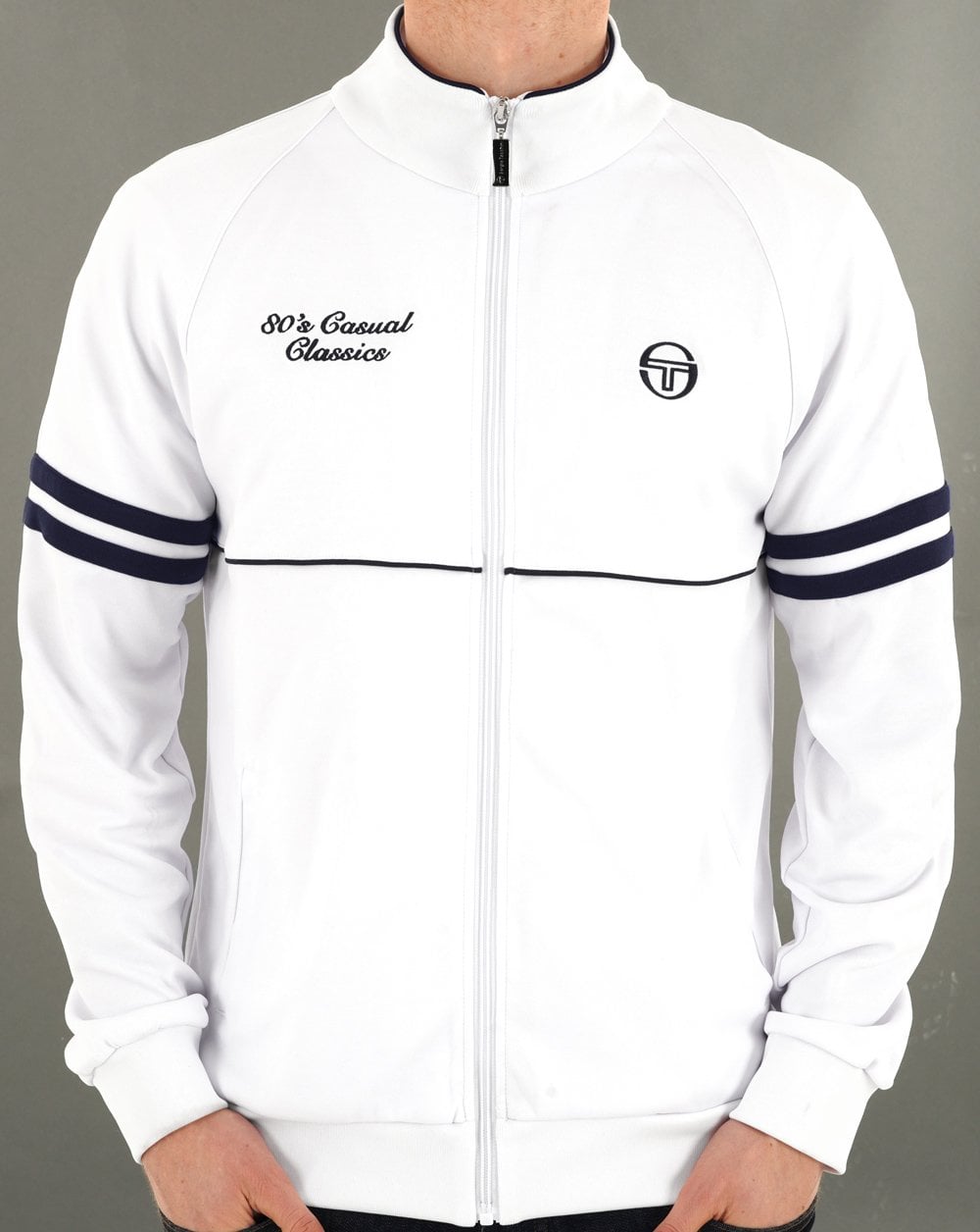 Sergio Tacchini Orion 80sCC Track Top White Navy