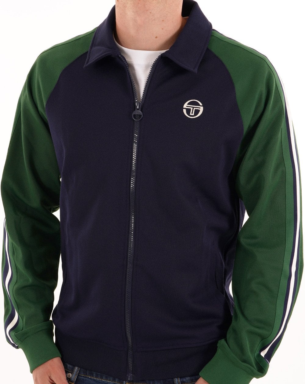 Sergio Tacchini Renshaw 70er-Jahre Trainingsjacke Marinegrün