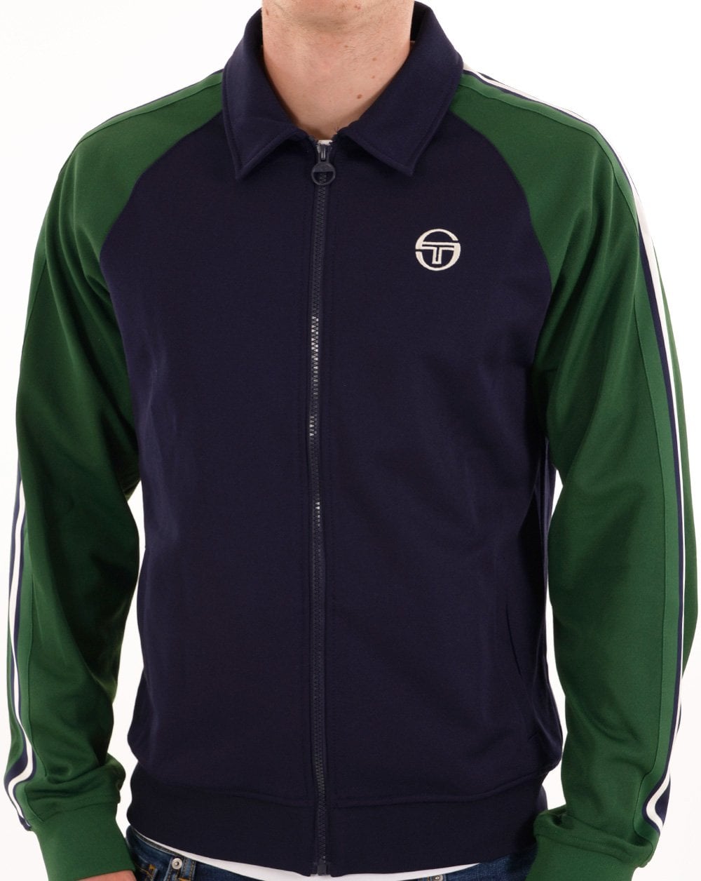 Sergio Tacchini Renshaw 70s Track Top Navy Green