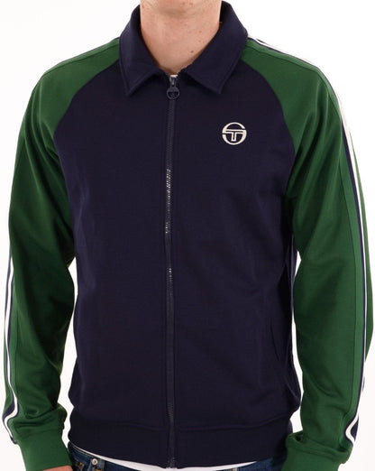 Sergio Tacchini Renshaw 70er-Jahre Trainingsjacke Marinegrün