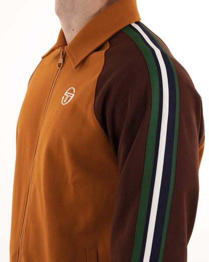 Sergio Tacchini Renshaw Tape Track Top Kürbis/Dunkelbraun