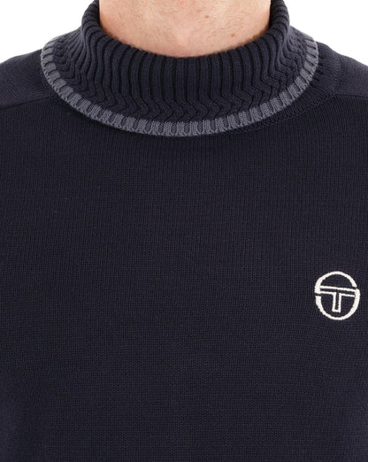 Sergio Tacchini Rollkragenpullover, Marineblau