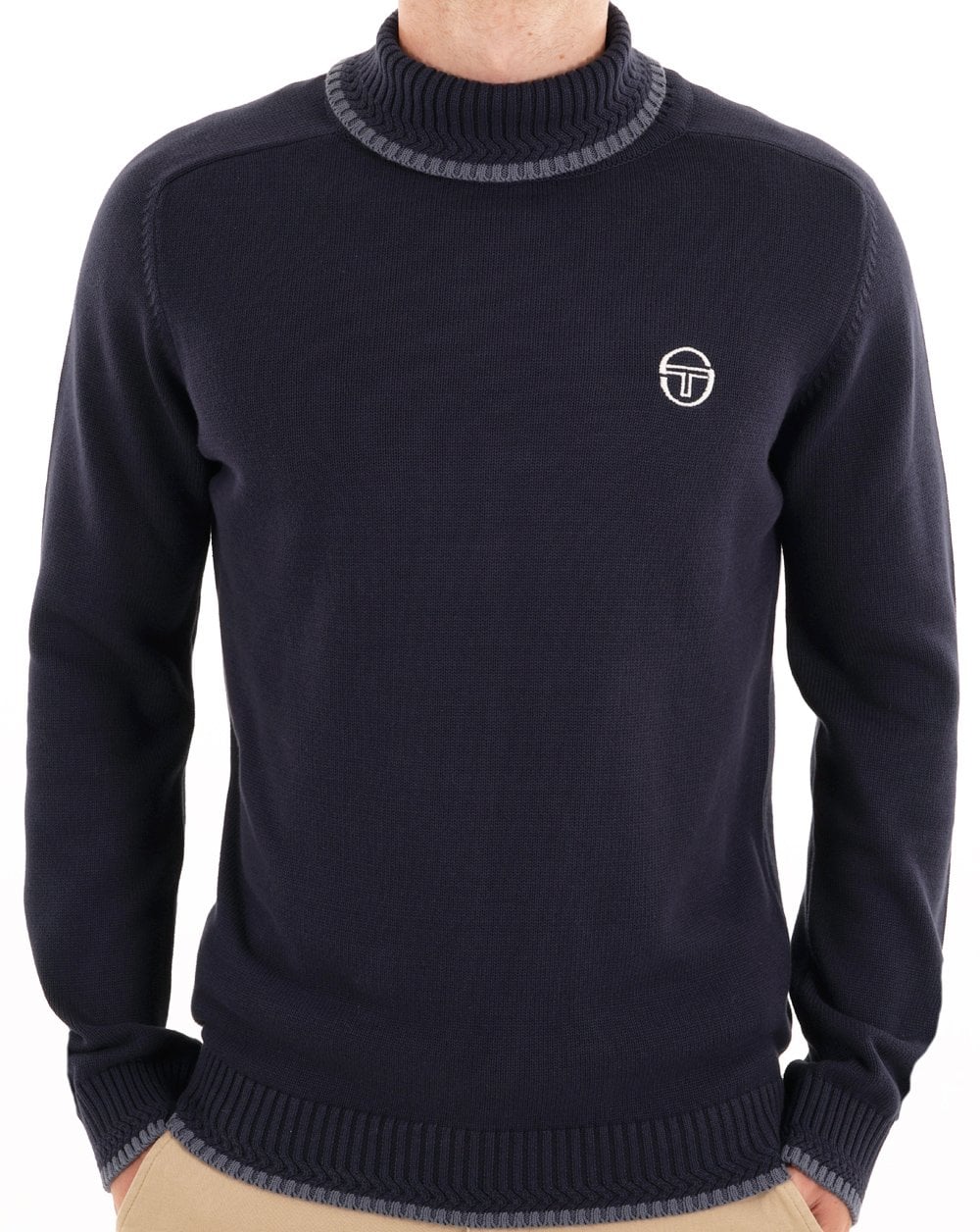 Sergio Tacchini Rollkragenpullover, Marineblau