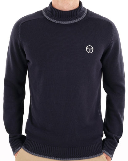 Sergio Tacchini Rollkragenpullover, Marineblau