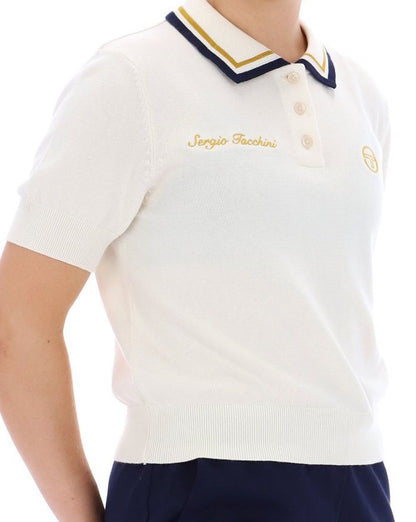 Sergio Tacchini Sofia Strick-Poloshirt Gardenia