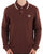 Sergio Tacchini Tipped Long Sleeve Polo Shirt Dark Brown