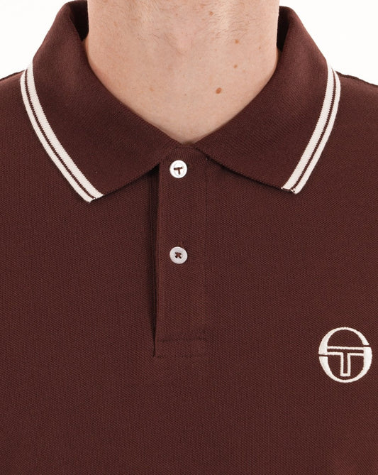 Sergio Tacchini Sergio Tacchini Langarm-Poloshirt mit Farbverlauf, dunkelbraun
