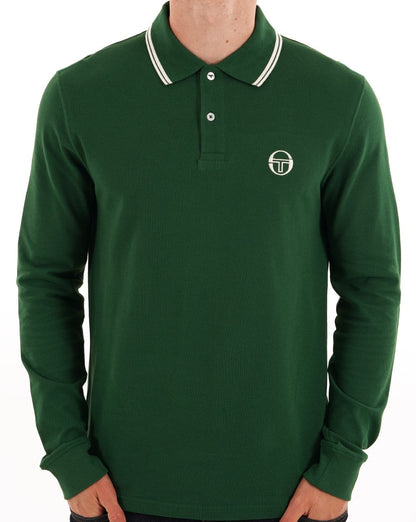 Sergio Tacchini Langarm-Poloshirt mit Farbverlauf, Grün