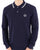 Sergio Tacchini Tipped Long Sleeve Polo Shirt Navy Blue