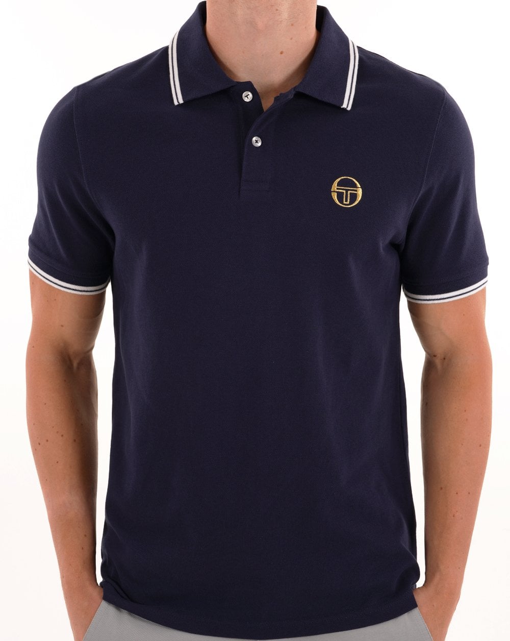Sergio Tacchini Poloshirt mit Farbverlauf, Marineblau/Gardenia