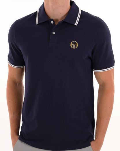 Sergio Tacchini Poloshirt mit Farbverlauf, Marineblau/Gardenia