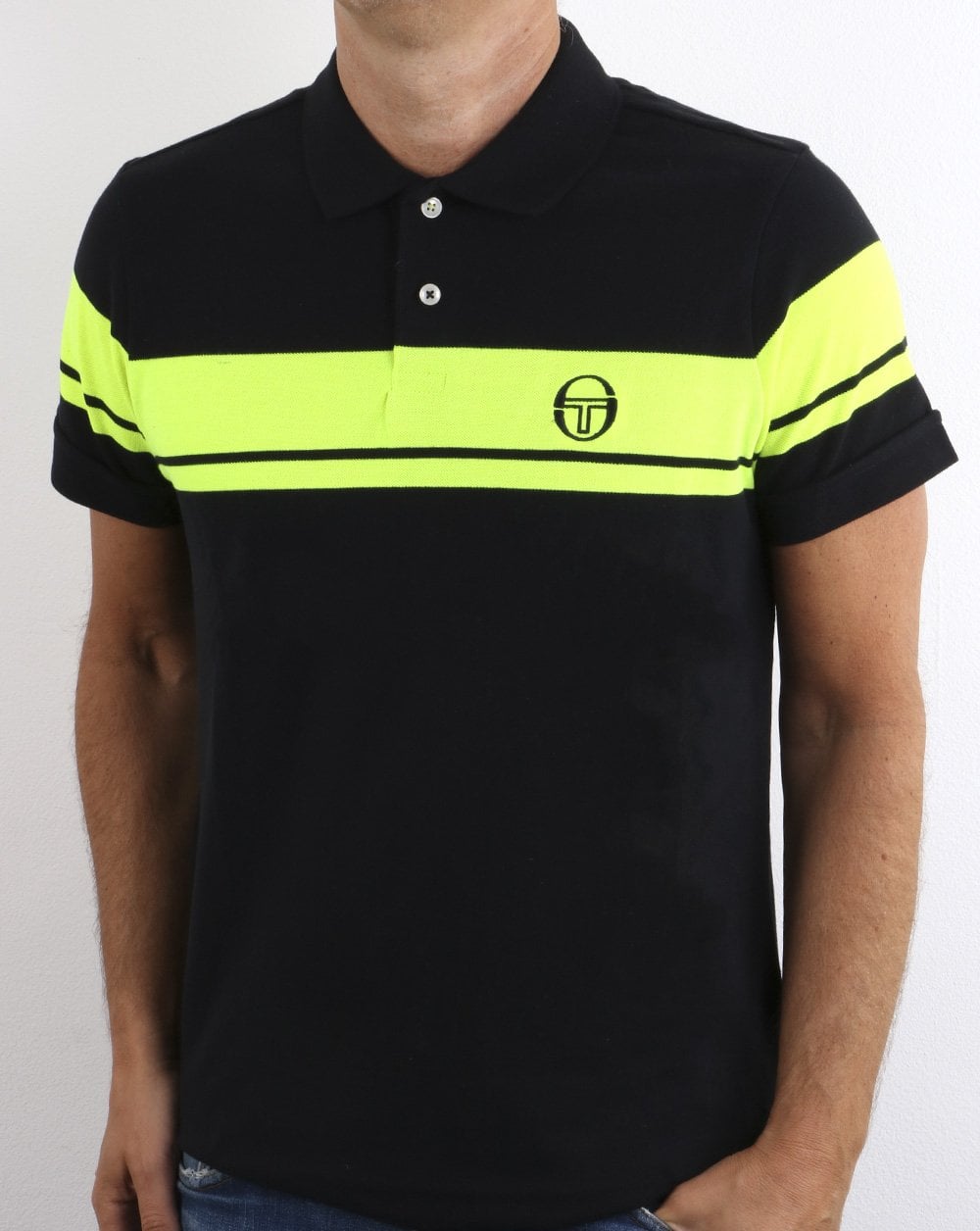Sergio Tacchini Young Line Poloshirt Schwarz/Fluro