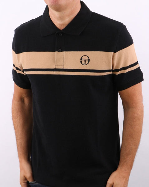 Sergio Tacchini Young Line Polo Shirt Black/Tan