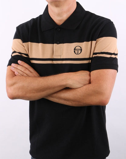 Sergio Tacchini Young Line Poloshirt Schwarz/Hellbraun