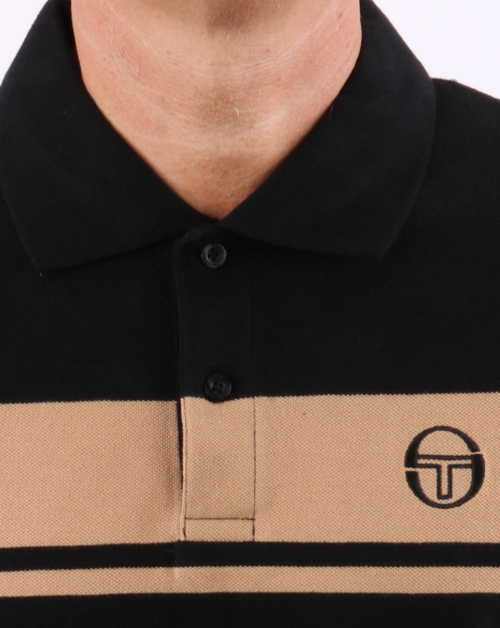 Sergio Tacchini Young Line Poloshirt Schwarz/Hellbraun