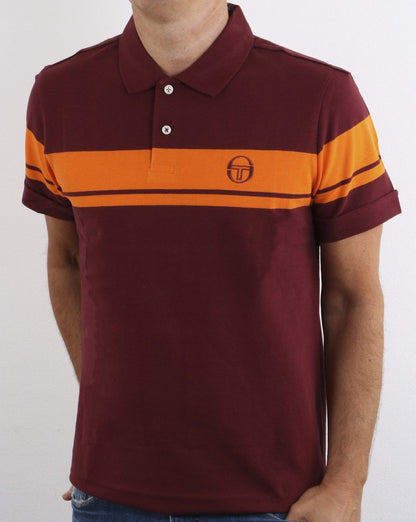 Sergio Tacchini Young Line Poloshirt Bordeaux/Orange