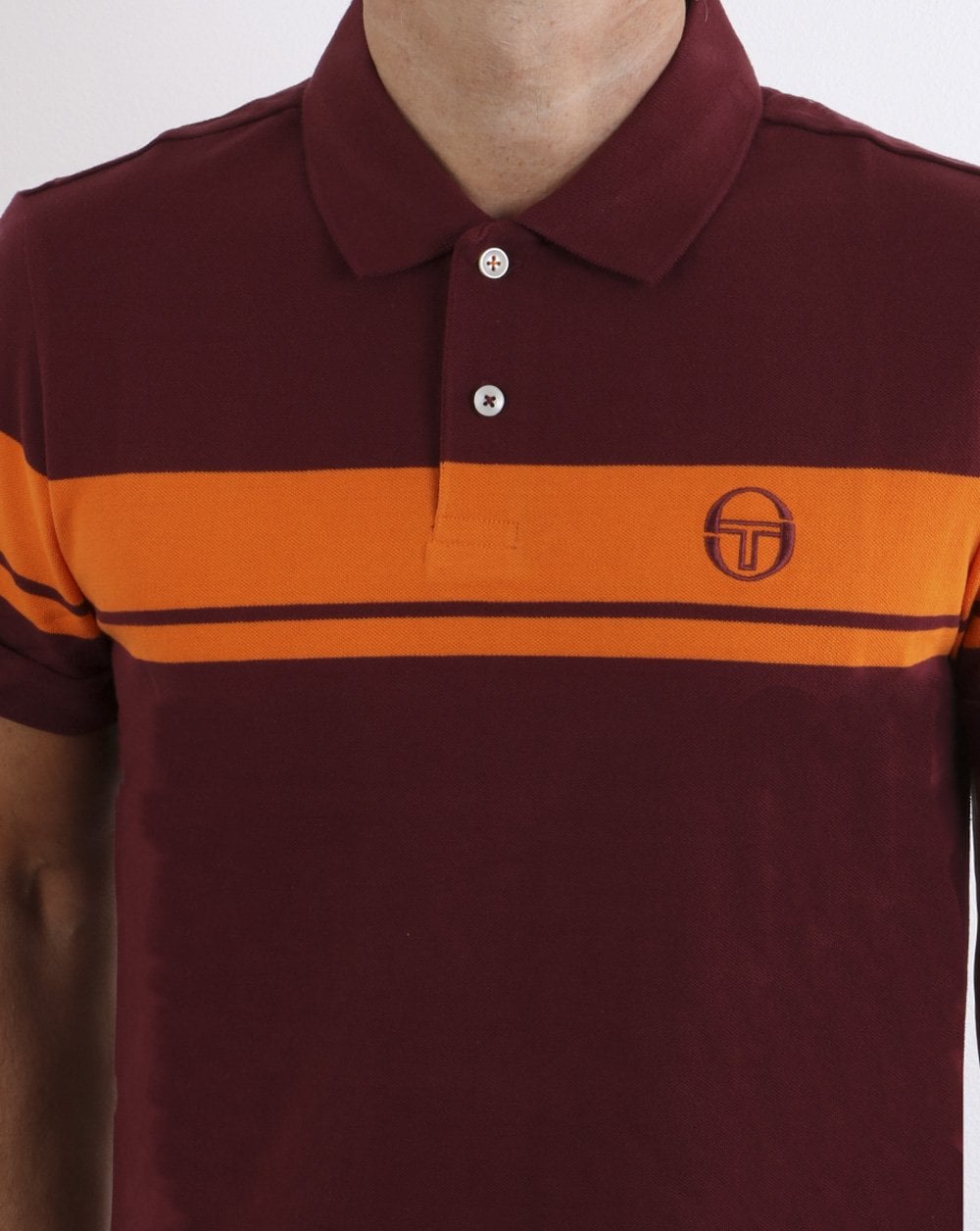 Sergio Tacchini Young Line Poloshirt Bordeaux/Orange