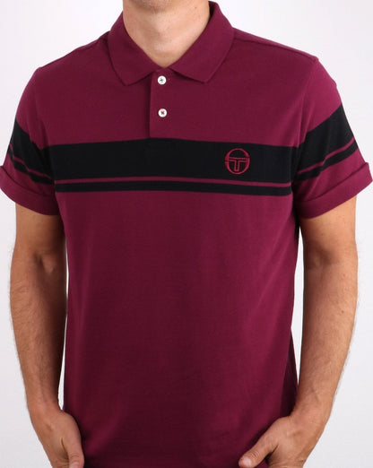 Sergio Tacchini Young Line Poloshirt Dunkelviolett/Schwarz