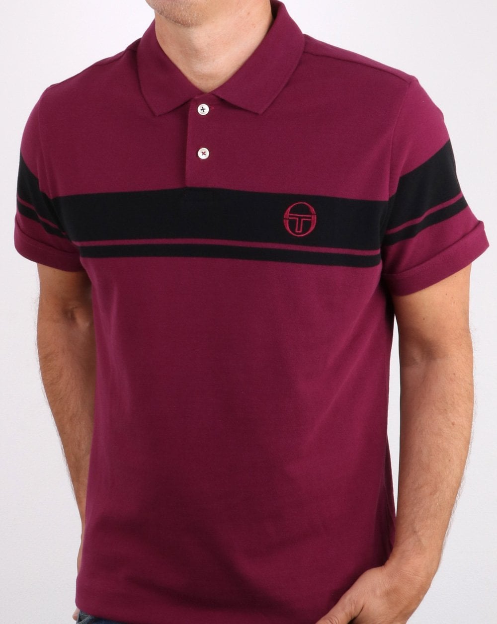 Sergio Tacchini Young Line Poloshirt Dunkelviolett/Schwarz