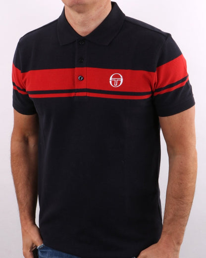 Sergio Tacchini Young Line Poloshirt Marineblau/Rot