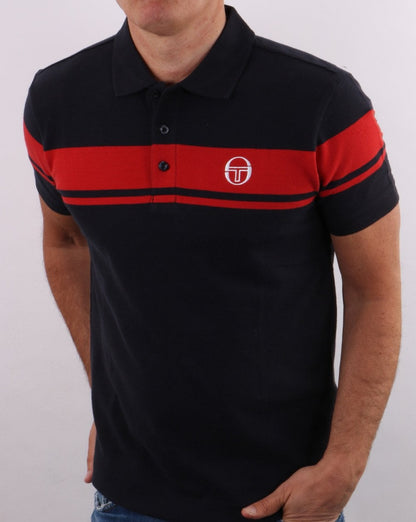 Sergio Tacchini Young Line Poloshirt Marineblau/Rot