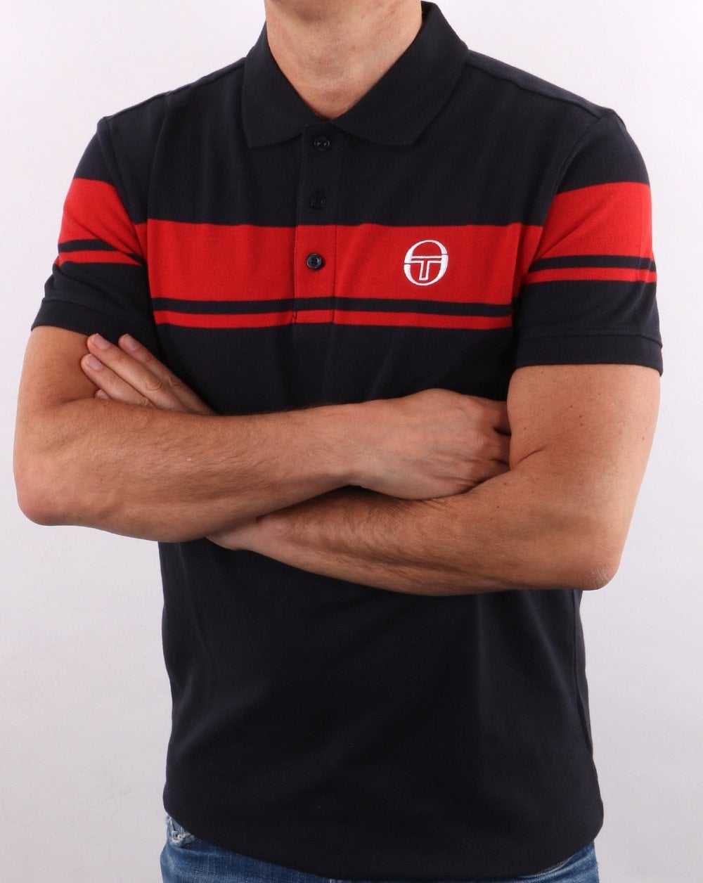 Sergio Tacchini Young Line Poloshirt Marineblau/Rot