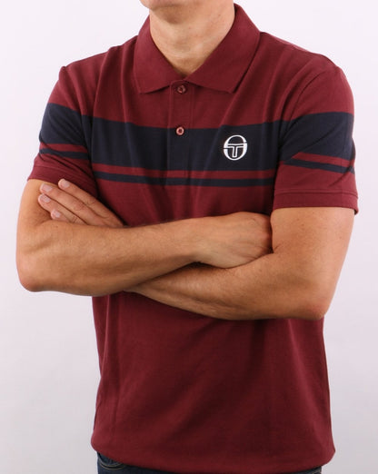 Sergio Tacchini Young Line Poloshirt Portwein/Marineblau