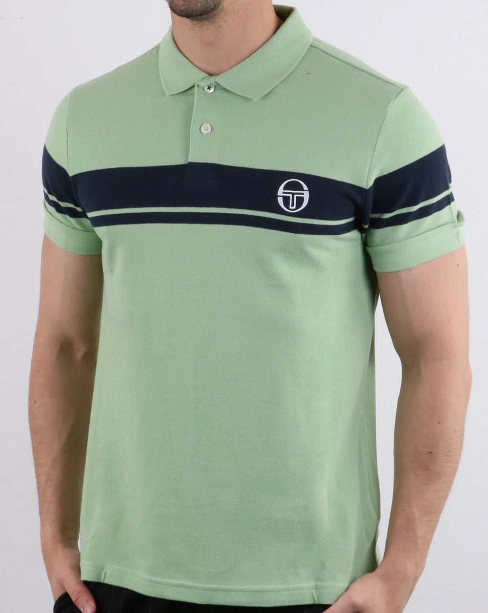 Sergio Tacchini Young Line Poloshirt Quiet Green/Marineblau