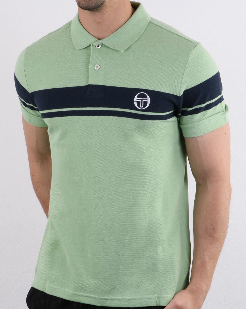 Sergio Tacchini Young Line Poloshirt Quiet Green/Marineblau