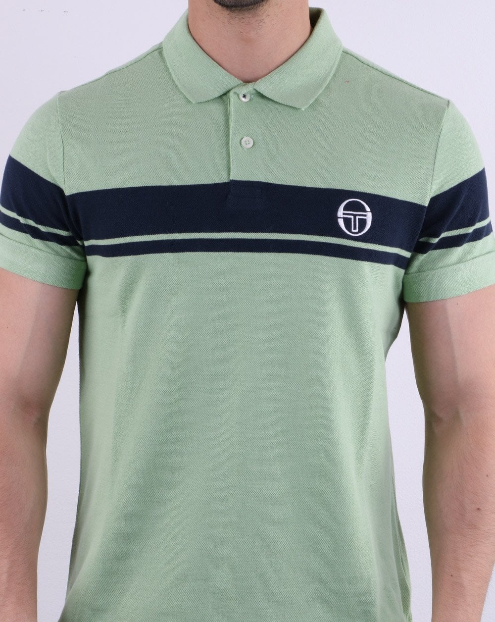 Sergio Tacchini Young Line Poloshirt Quiet Green/Marineblau