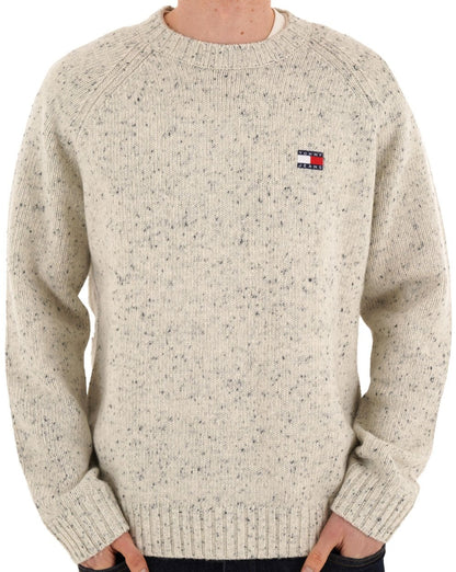 Tommy Jeans Badge Pullover Antikweiß