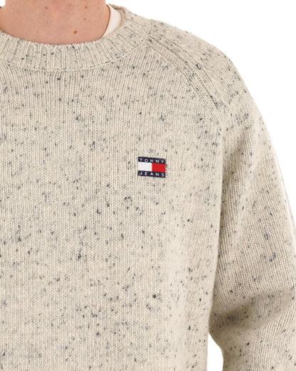 Tommy Jeans Badge Pullover Antikweiß