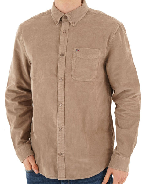 Tommy Jeans Corduroy Shirt Taupe
