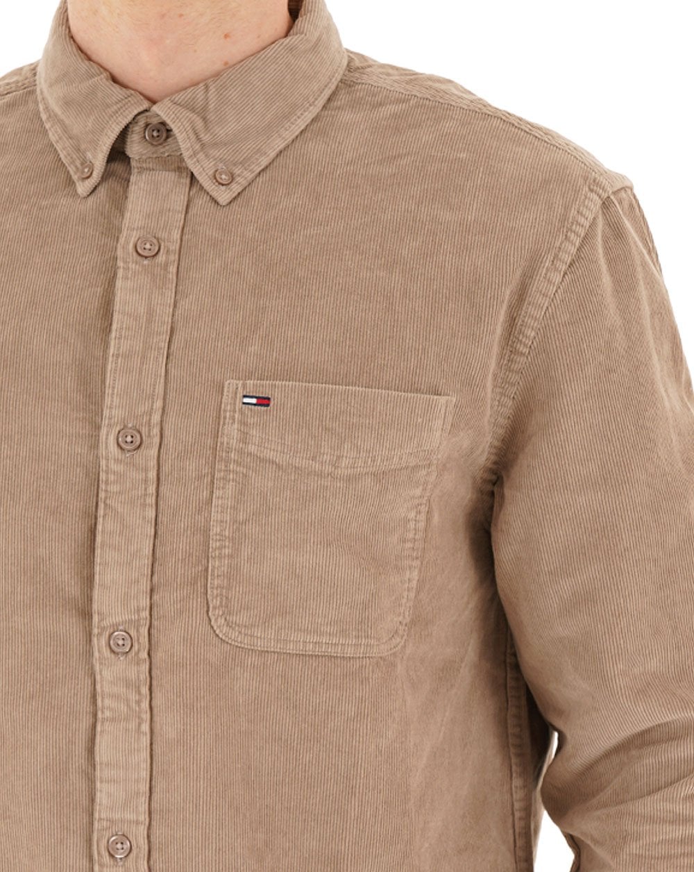 Tommy Jeans Cordhemd Taupe