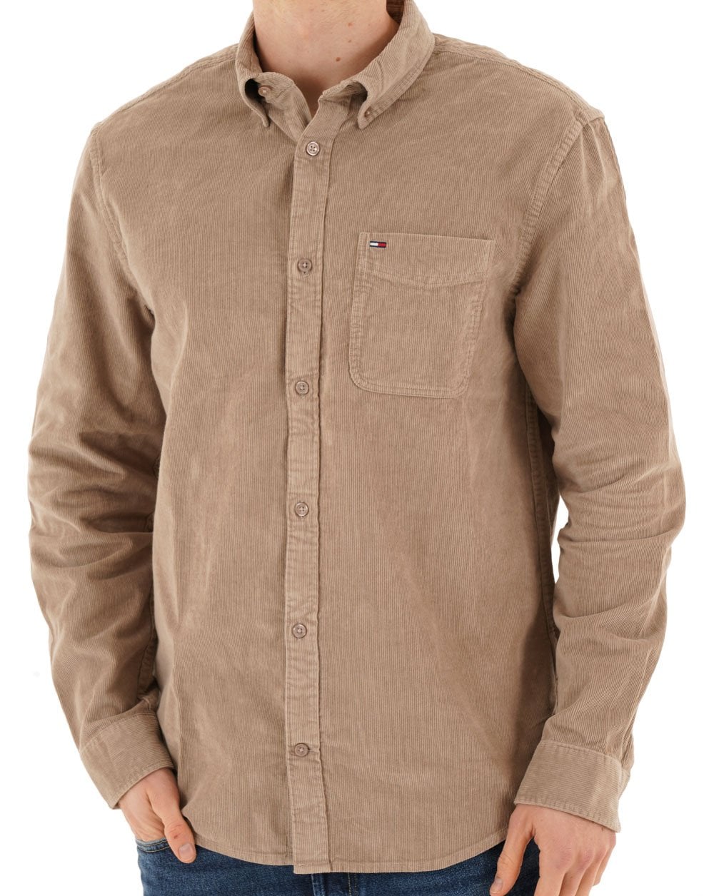 Tommy Jeans Corduroy Shirt Taupe