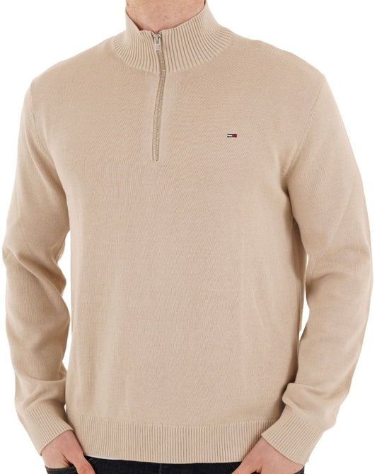 Tommy Hilfiger Tommy Jeans Essential Quarter Zip Gulf Sand