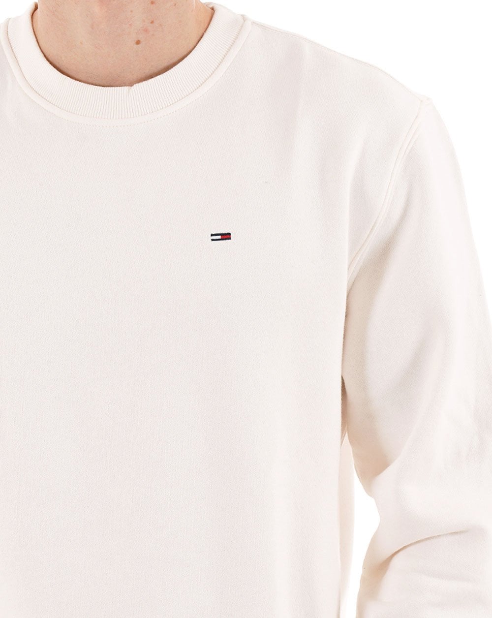 Tommy Jeans Flag Crew Sweatshirt Antikweiß