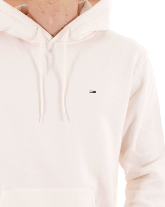 Tommy Hilfiger Tommy Jeans Hoodie mit Flaggenaufnäher, Antikweiß