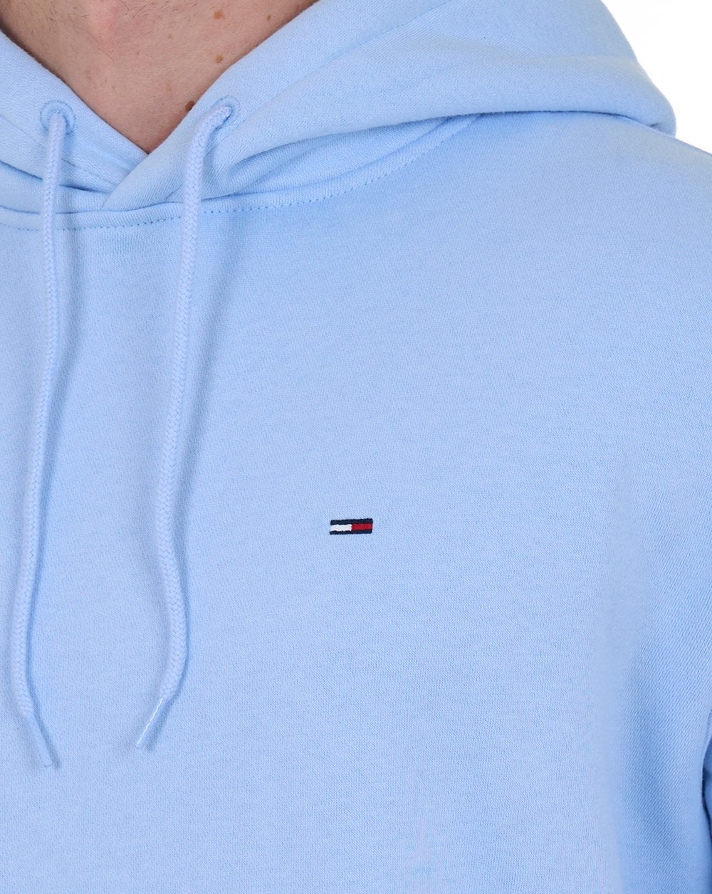 Tommy Jeans Hoodie mit Flaggenaufnäher, hellblau