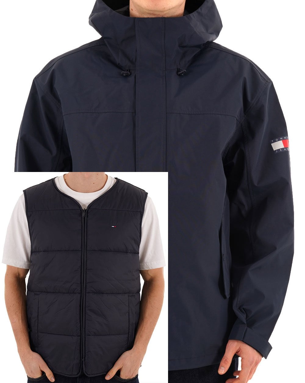 Tommy Jeans Wattierte Chicago 3-in-1 Jacke Dunkelblau